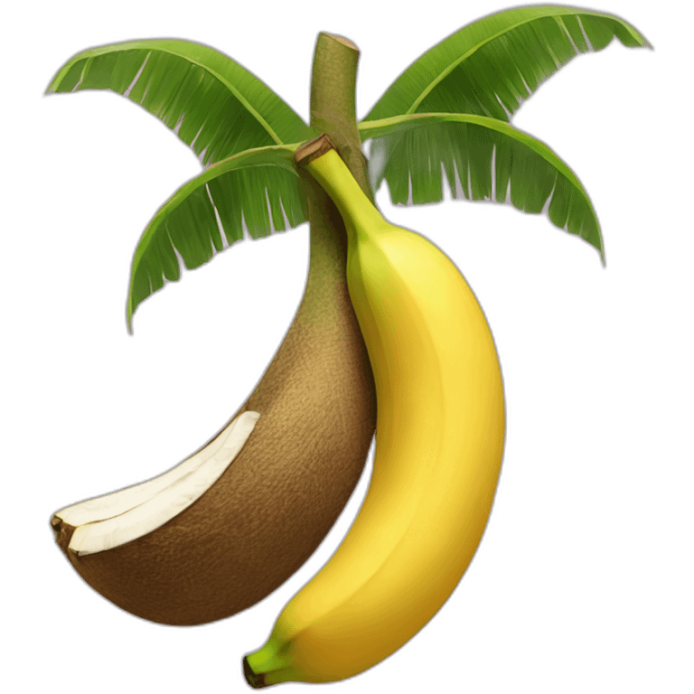 Big banana with two coconuts emoji