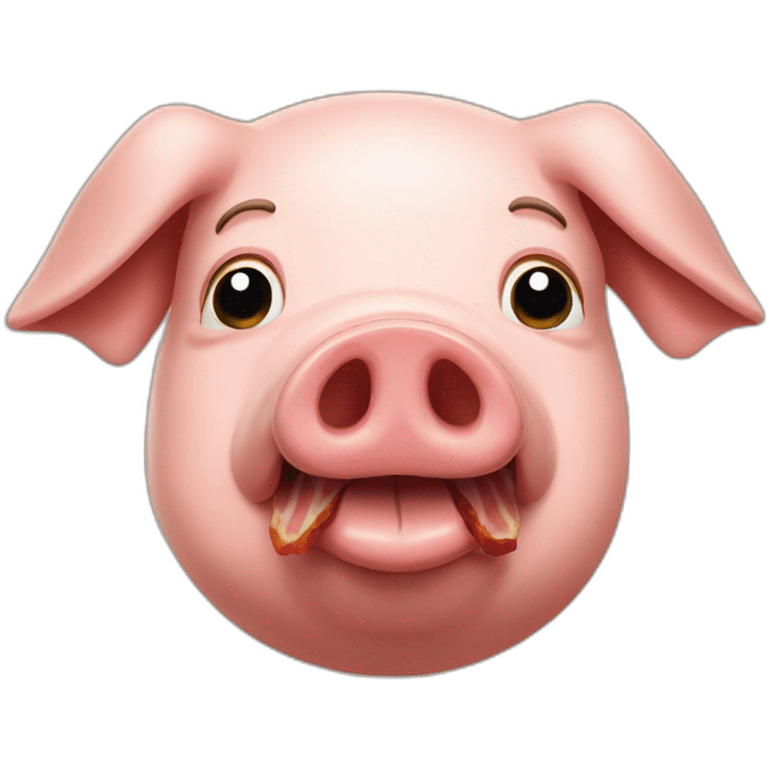 pig looking bacon emoji