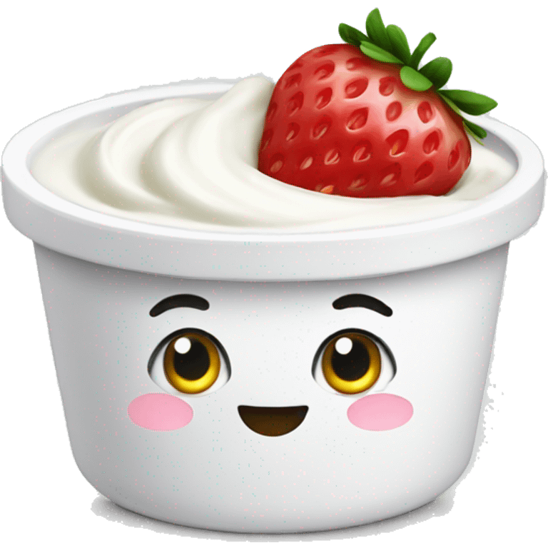 yogurt with strawberries emoji