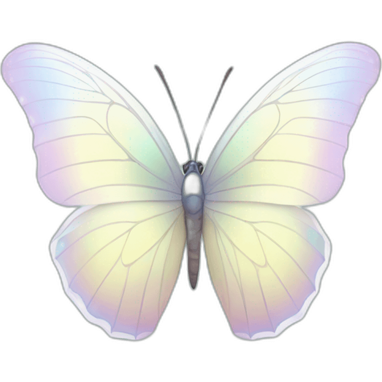 Pastel white iridescent butterfly emoji