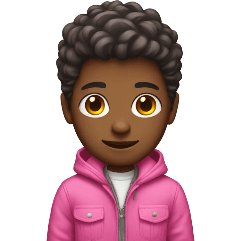 Boy with outfit pink emoji