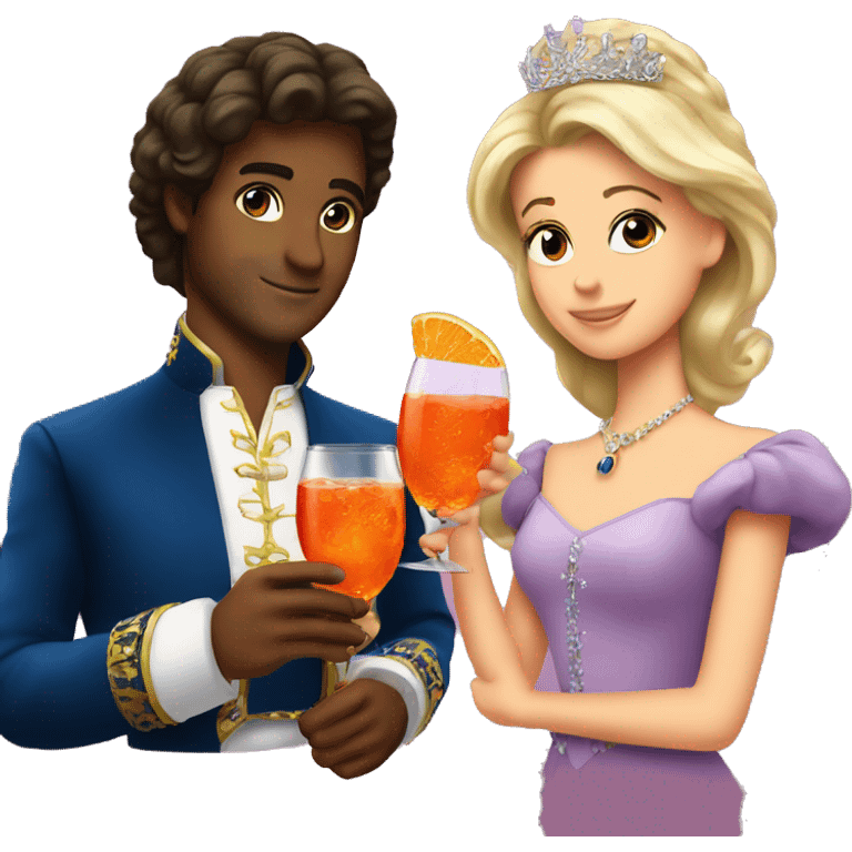 prince and princess drinking aperol emoji