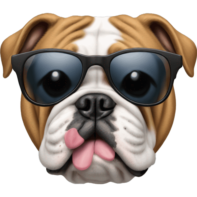 english bulldog with sunglasses emoji