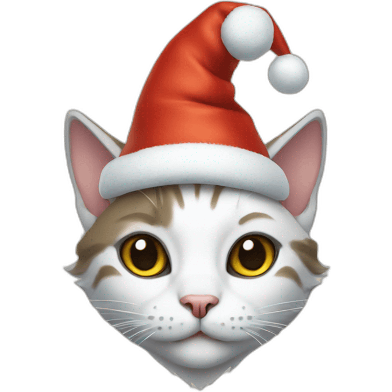 a cat wearing an elf hat emoji