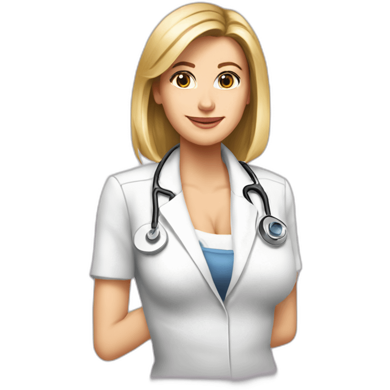 Posh-Radiologist-performing-breast-mammography-to-leni-klum emoji