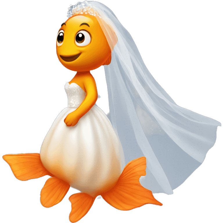 Goldfish wearing a wedding dress emoji