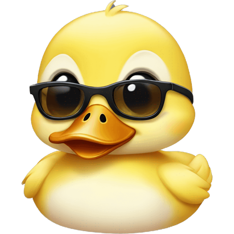 Baby duck with sunglasses emoji