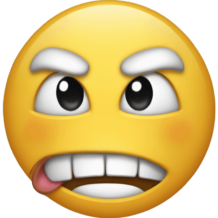 Angry emoji face with smiling mouth  emoji