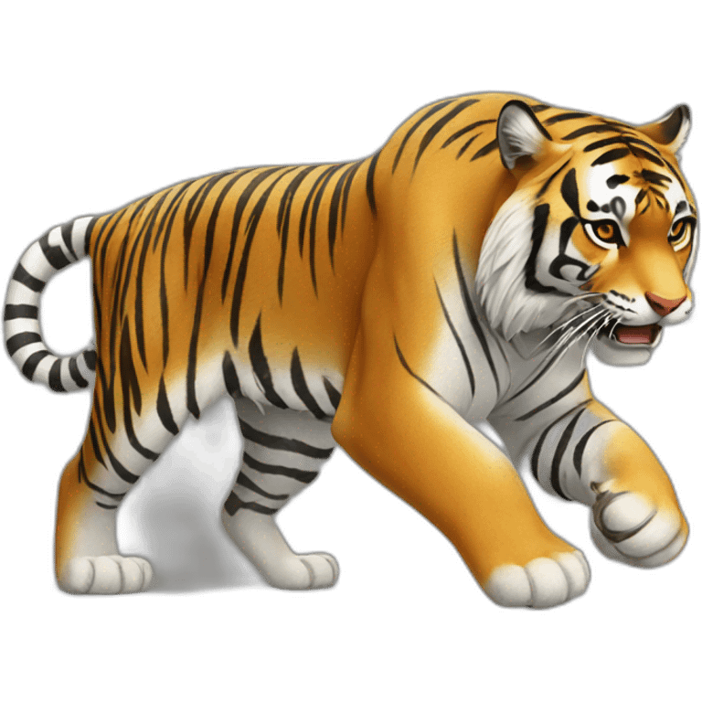 a tiger lunging at its prey emoji