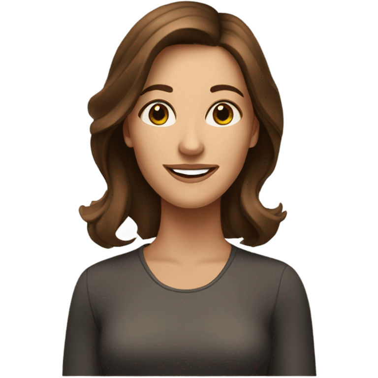 My face Emma, brown hair brown eyed woman standard enjoy portrait  emoji