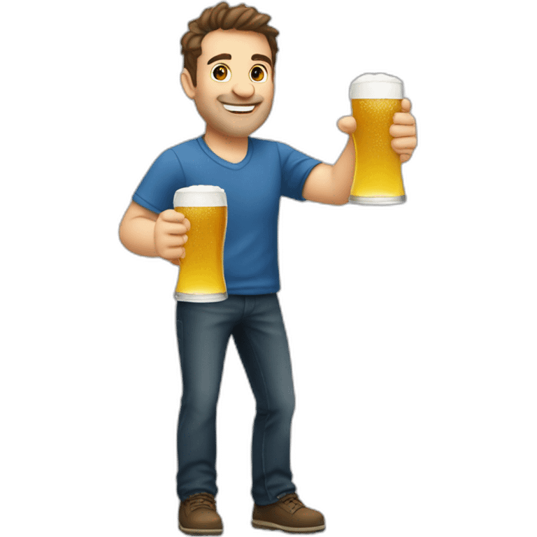 Fabien Gasser holding beers emoji