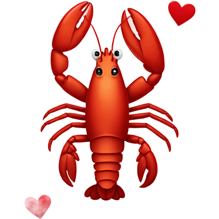 lobster on valentine card emoji