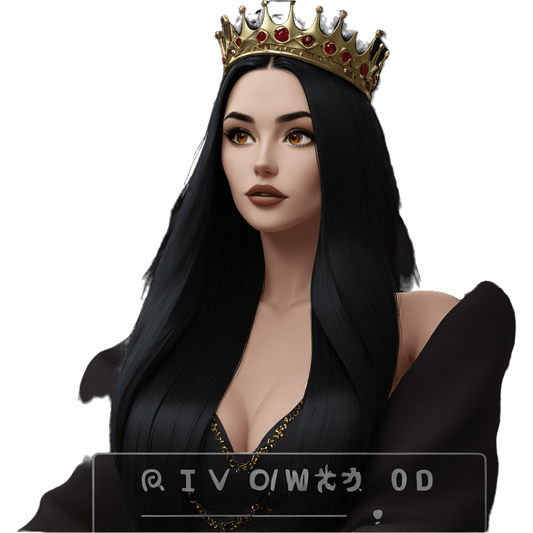 girl with black hair crown emoji