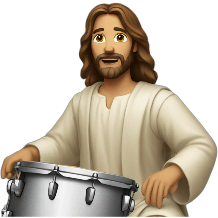 Jesus plays the drums emoji