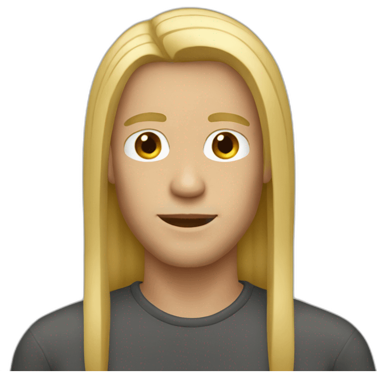 man long blond straight hair emoji