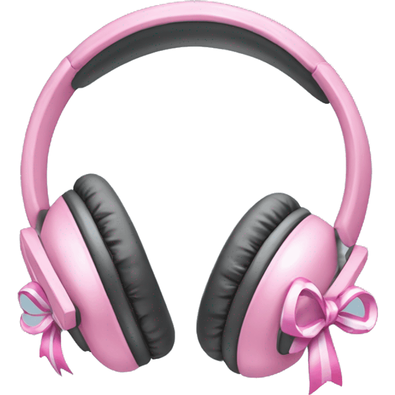 cute headphones with bows and stickers coquette  emoji