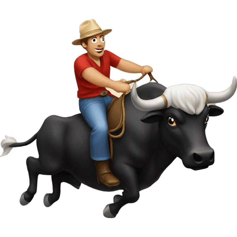 Man riding a bull emoji