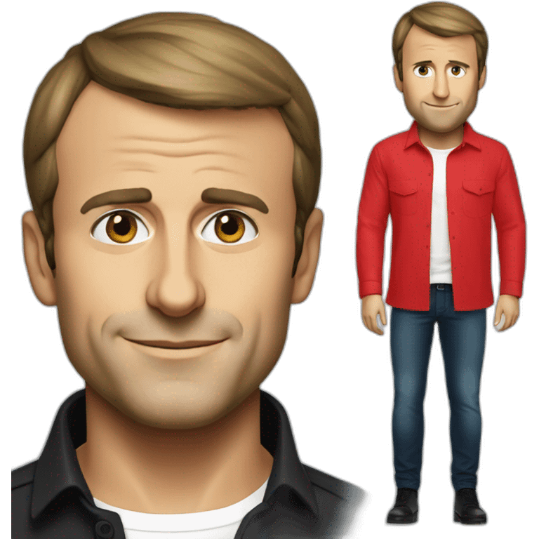 emmanuel macron red shirt emoji