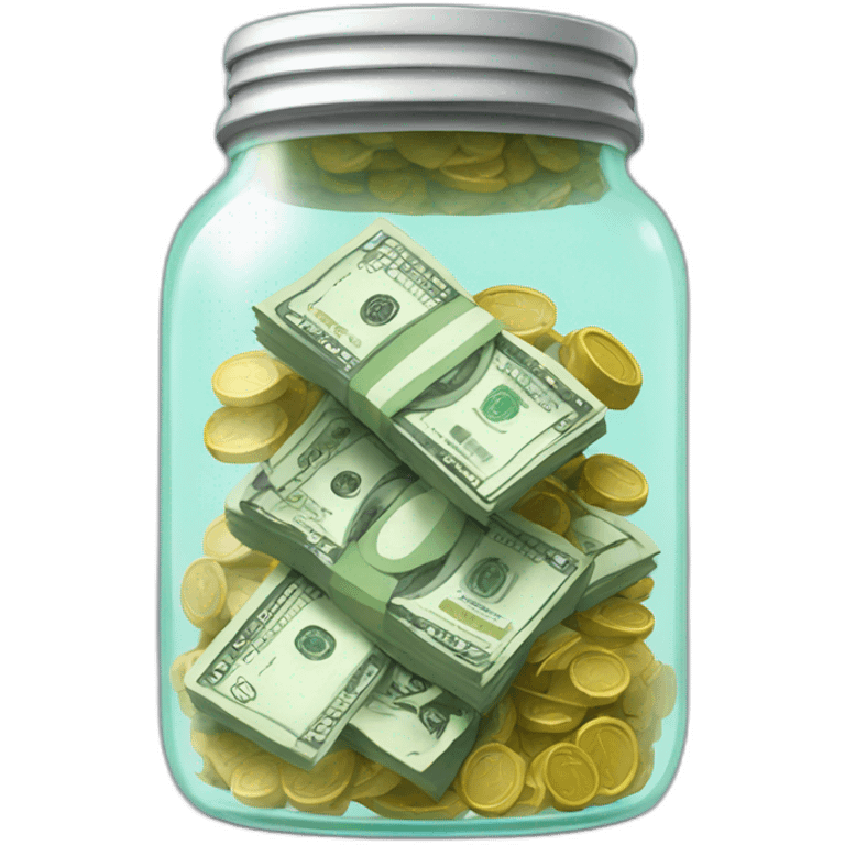 clearjar with cash inside of it emoji