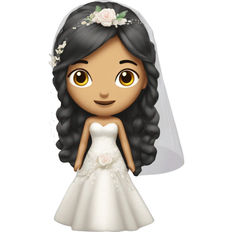 Asian bride with mermaid wedding dress emoji