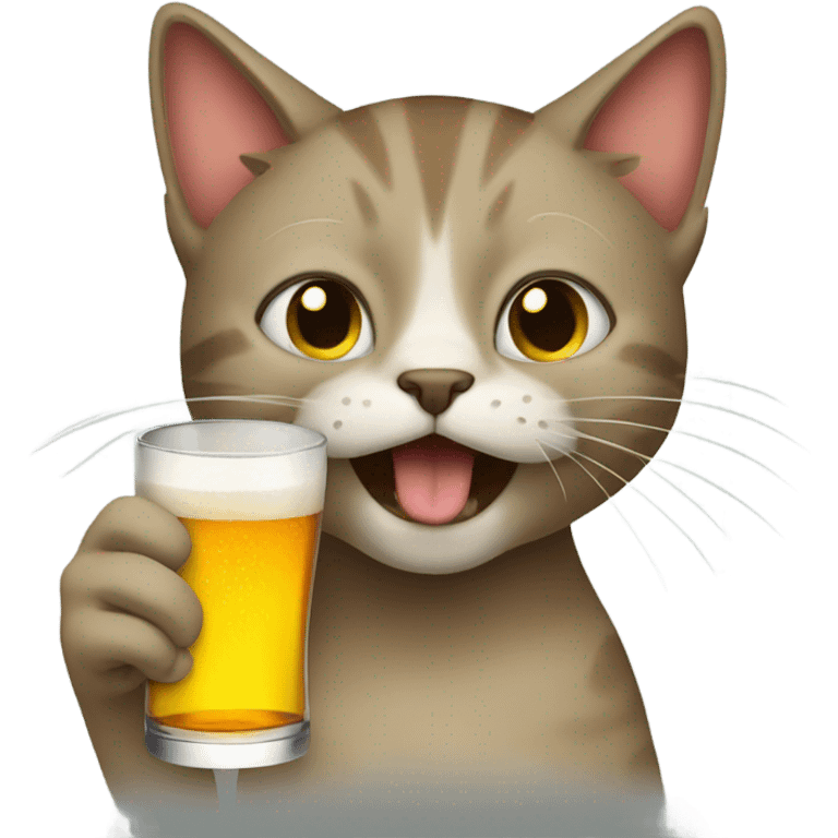 cat drinking booze emoji