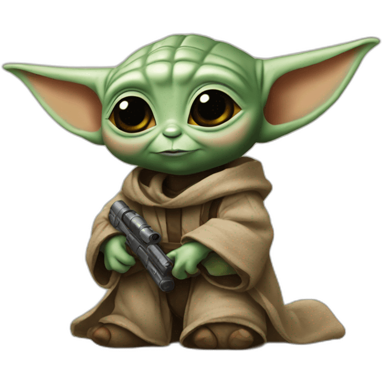 Baby yoda and the Mandalorian emoji