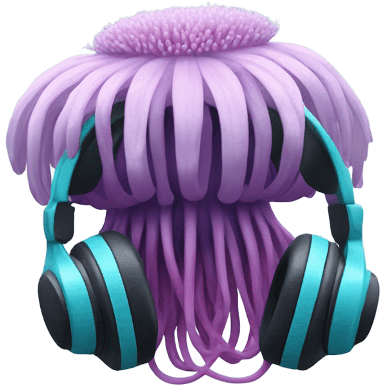 sea anenome with headphones emoji