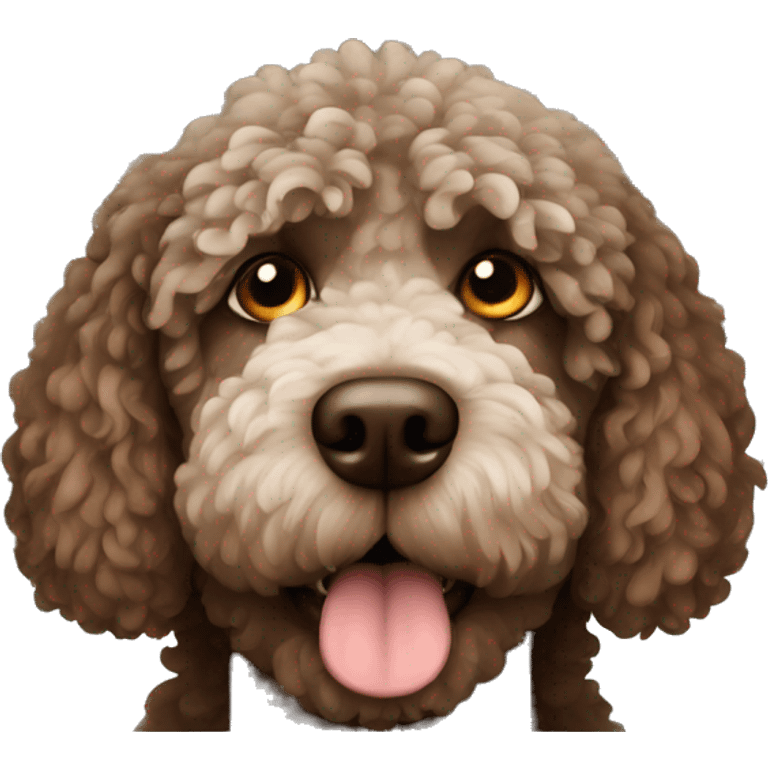 Brown Spanish water dog in jail emoji