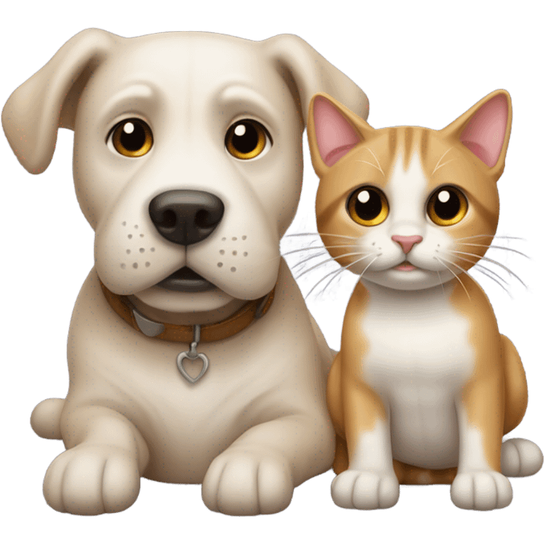 Perro con gato emoji