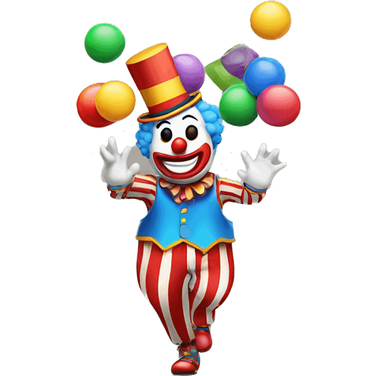 A clown juggling circus tents emoji