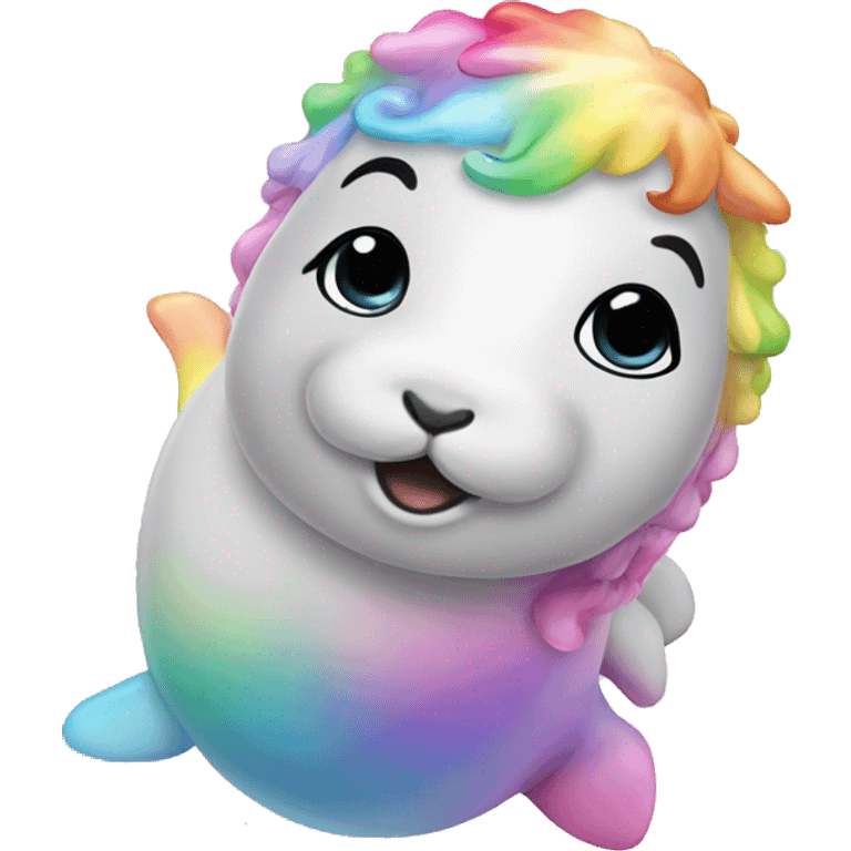 baby seal unicorn rainbow emoji