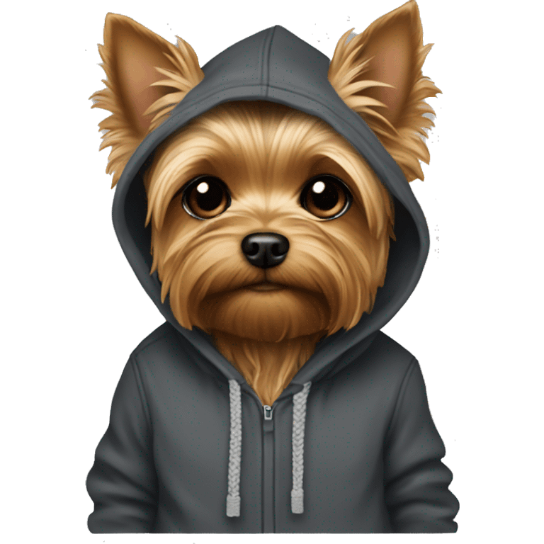 Yorkie with a hoodie  emoji