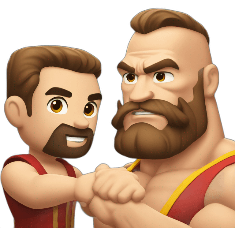 Arnold Schwarzenegger and zangief shaking hands emoji