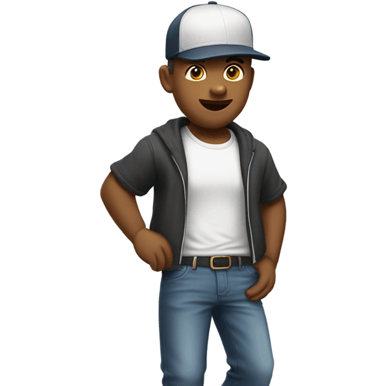 cool guy in baseball cap emoji