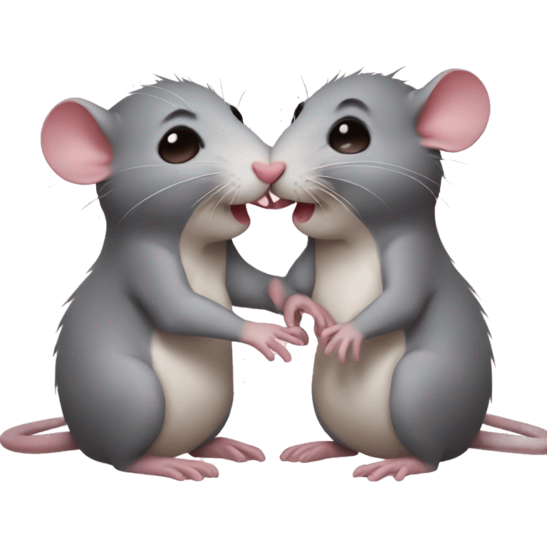 2 kawaii rats kissing  emoji