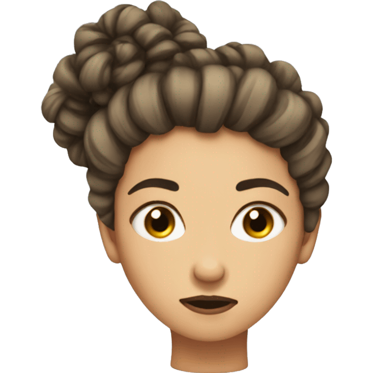 eye roll with messy bun emoji