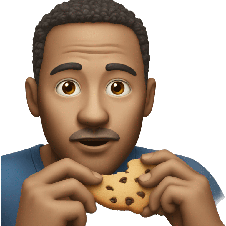 man eating cookie emoji