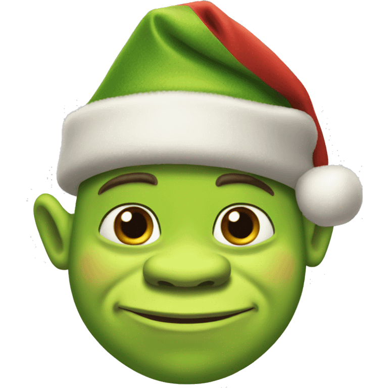 Shrek in Christmas hat emoji