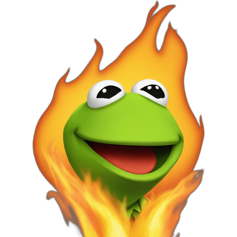 kermit on fire emoji