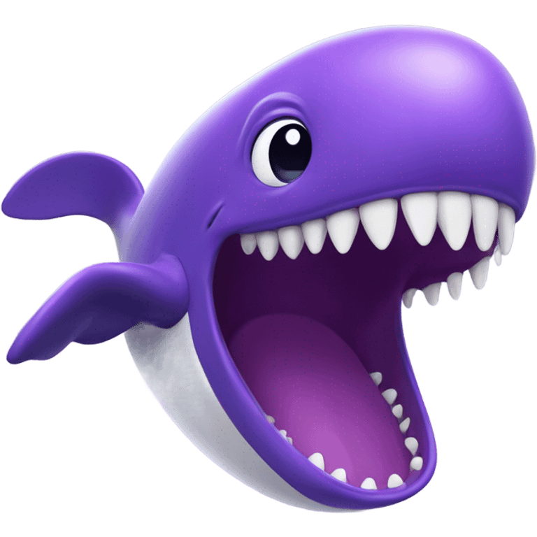 purple whale with open mouth emoji