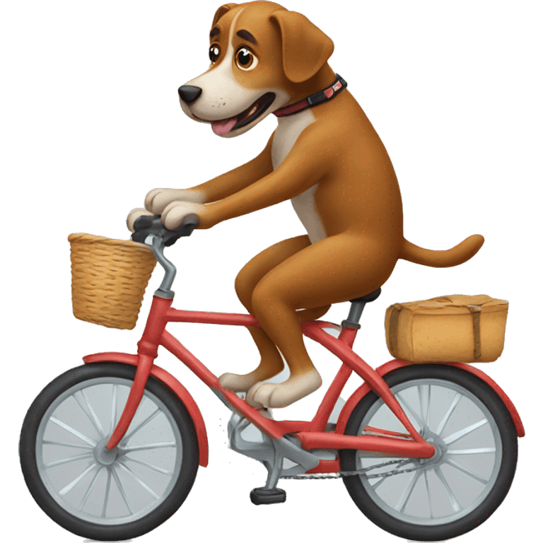 dog riding bike emoji