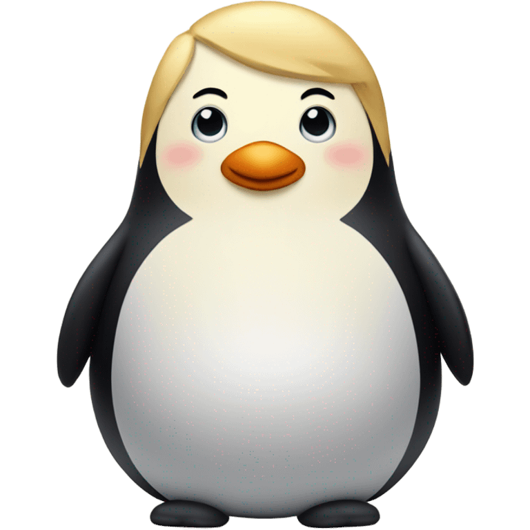 Fat penguin with blonde hair emoji