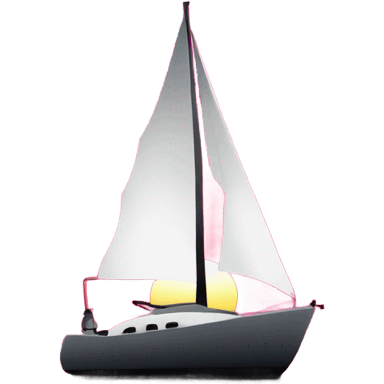 Hot pink sunset with white sailboat emoji