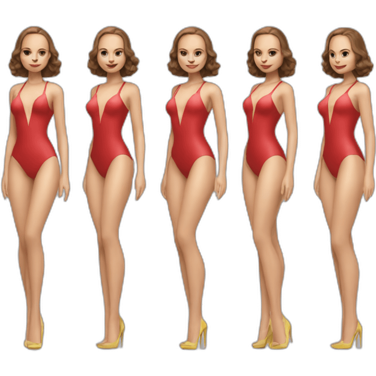 sexy natalie portman back on high heels swimming suit long legs posing not rude emoji