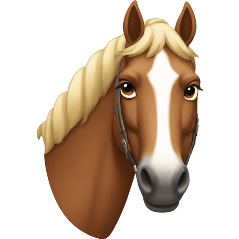 Caballo alazan con mancha en la frente emoji