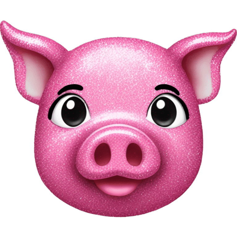 A pink glitter pig emoji