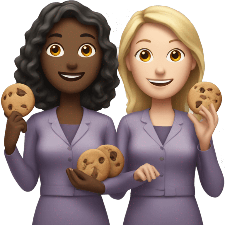 Three White Women with Cookies emoji