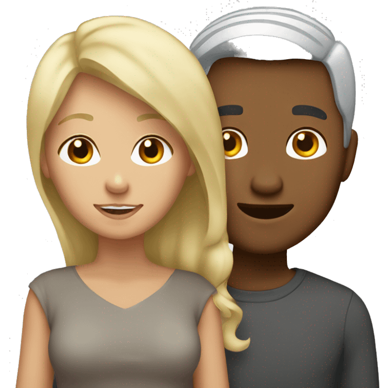 Brown boy grey hair blonde woman couple emoji