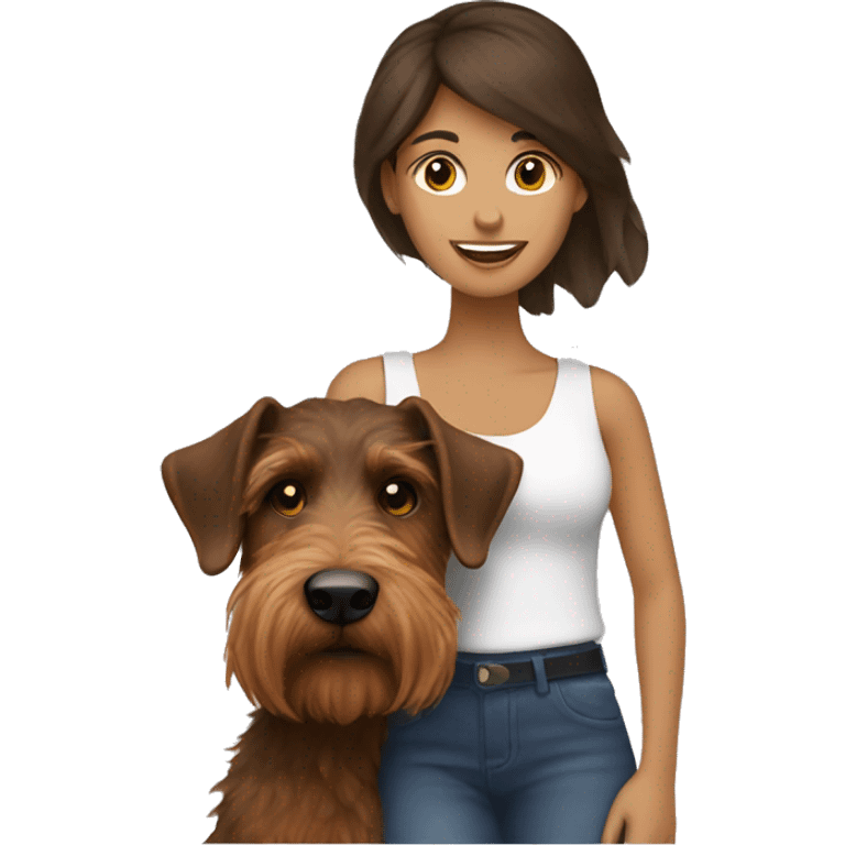 Brunette with welsh terrier emoji