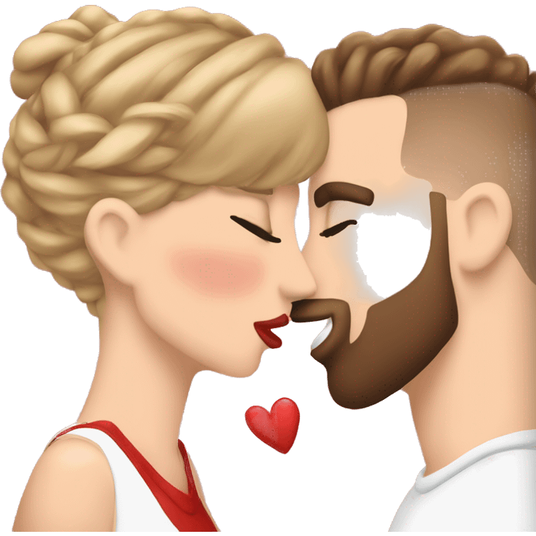 Taylor, Swift and Travis Kelce, kissing emoji